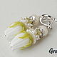 Earrings pearls and white flowers. Earrings. Grafoli jewellery. Online shopping on My Livemaster.  Фото №2