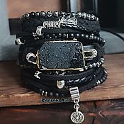 Украшения handmade. Livemaster - original item BOHO-chic bracelet with black tourmaline 