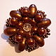Vintage brooch CHOCOLATE: chocolate Czech glass - pearlescent hues . Excellent condition!

