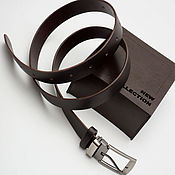 Аксессуары handmade. Livemaster - original item Brown leather belt 30 mm. Handmade.