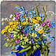 The picture is embroidered with ribbons 'FLOWERS IN a BLUE VASE', Pictures, Balashikha,  Фото №1