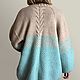 Order Women's knitted beige-turquoise cardigan with gradient. lfrisa. Livemaster. . Cardigans Фото №3
