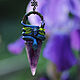 Blue Snake pendulum pendant with amethyst and labradorite. Pendants. Secret Jar. My Livemaster. Фото №5