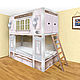 Детская двухъярусная кровать домик (чердак) с игровой комнатой, Мебель для детской, Москва,  Фото №1