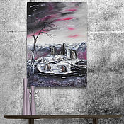 Modern sailboat canvas wall art painting Acrylic texture artwork