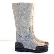 Обувь ручной работы handmade. Livemaster - original item Grey felt boots. Handmade.