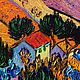 Картина Ван Гог " Пейзаж с домом и пахарем" 25х30см. Картины. Елена Андреева. Ярмарка Мастеров.  Фото №5