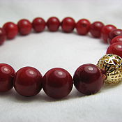 Bracelet with red Jasper and carnelian 