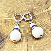 Украшения handmade. Livemaster - original item Earrings Blue and White. Handmade.