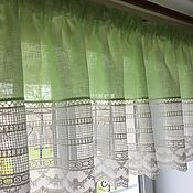 Для дома и интерьера handmade. Livemaster - original item Linen lambrequin with cambric 