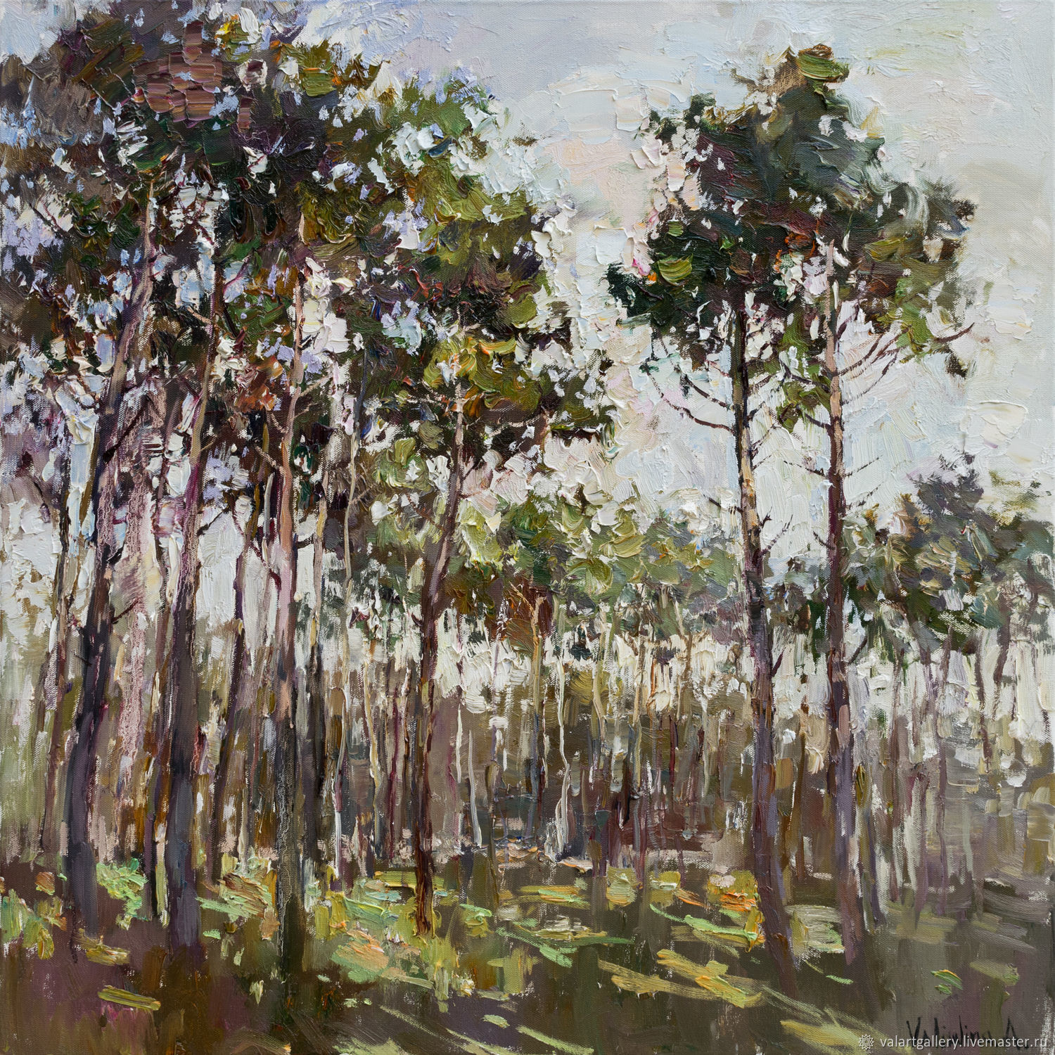 Spring forest Original landscape painting 80 x 80 cm, Pictures, Anapa,  Фото №1