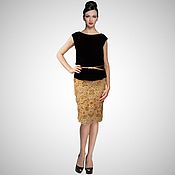 Одежда handmade. Livemaster - original item The skirt is a gold design with 3D effect on natural silk. Handmade.