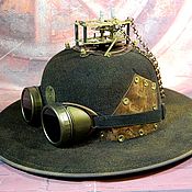 Субкультуры handmade. Livemaster - original item Goggle steampunk hat 