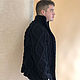 Order Men's black cardigan. SHAPAR - knitting clothes. Livemaster. . Mens outerwear Фото №3