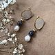 Серьги с чароитом и жемчугом. Серьги классические. Katerina Moroz accessories for you (katerinamoroz). Ярмарка Мастеров.  Фото №6