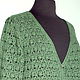 cardigan `malachite` handmade cashmere with silk.Gorgeous part of the Italian yarn - 70% cashmere 30% silk.
