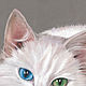  White cat. Print from the author's work. Pictures. Valeria Akulova ART. My Livemaster. Фото №4