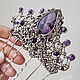 Hair comb with amethyst stones 'Crown of the Enchantress'. Comb. Del-moro. Online shopping on My Livemaster.  Фото №2