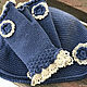 Elegant women's hat cloche hat for spring knitted blue-gray. Hats1. Azhurles. My Livemaster. Фото №6