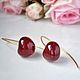 Red cherry-long cherry earrings, Earrings, Moscow,  Фото №1