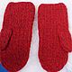 Комплект шапка и варежки красный ягодный букле меринос. Шапки. Svetlana_Knitting. Ярмарка Мастеров.  Фото №5