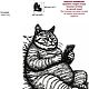 Дизайн машинной вышивки Кот с телефоном (2 размера). Схемы машинной вышивки. Вышитая красота. Ярмарка Мастеров.  Фото №5