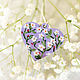 Кулон - сердце Lilac из дерева с росписью, Кулон, Санкт-Петербург,  Фото №1
