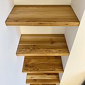 Для дома и интерьера handmade. Livemaster - original item Shelves on hidden mounts made of elm slabs (project g. Ivanovo). Handmade.