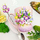  "Ирисы" из полимерной глины. Кружки и чашки. Flowerdecor337. Интернет-магазин Ярмарка Мастеров.  Фото №2