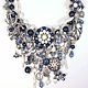 Necklace Sea Etude Baroque Blue White with Silver Lapis Lazuli Pearls Agate, Necklace, St. Petersburg,  Фото №1