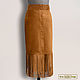 Order Sienna skirt made of genuine suede/leather (any color). Elena Lether Design. Livemaster. . Skirts Фото №3