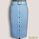Pencil skirt 'Marina' made of jeans and natures.leather (many colors), Skirts, Podolsk,  Фото №1