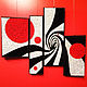 Японский полиптих - плетённая картина в стиле StringArt, Стринг-арт, Орел,  Фото №1