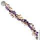 Bracelet with pearls and amethysts. Length 19 cm. Toggle clasp with rhinestone, elegant and strong. Unusual decoration.
