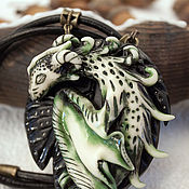 Украшения handmade. Livemaster - original item Emerald Dragon Amulet Necklace. Handmade.