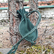 Фен-шуй и эзотерика handmade. Livemaster - original item A pouch made of soft emerald-colored leather. Handmade.