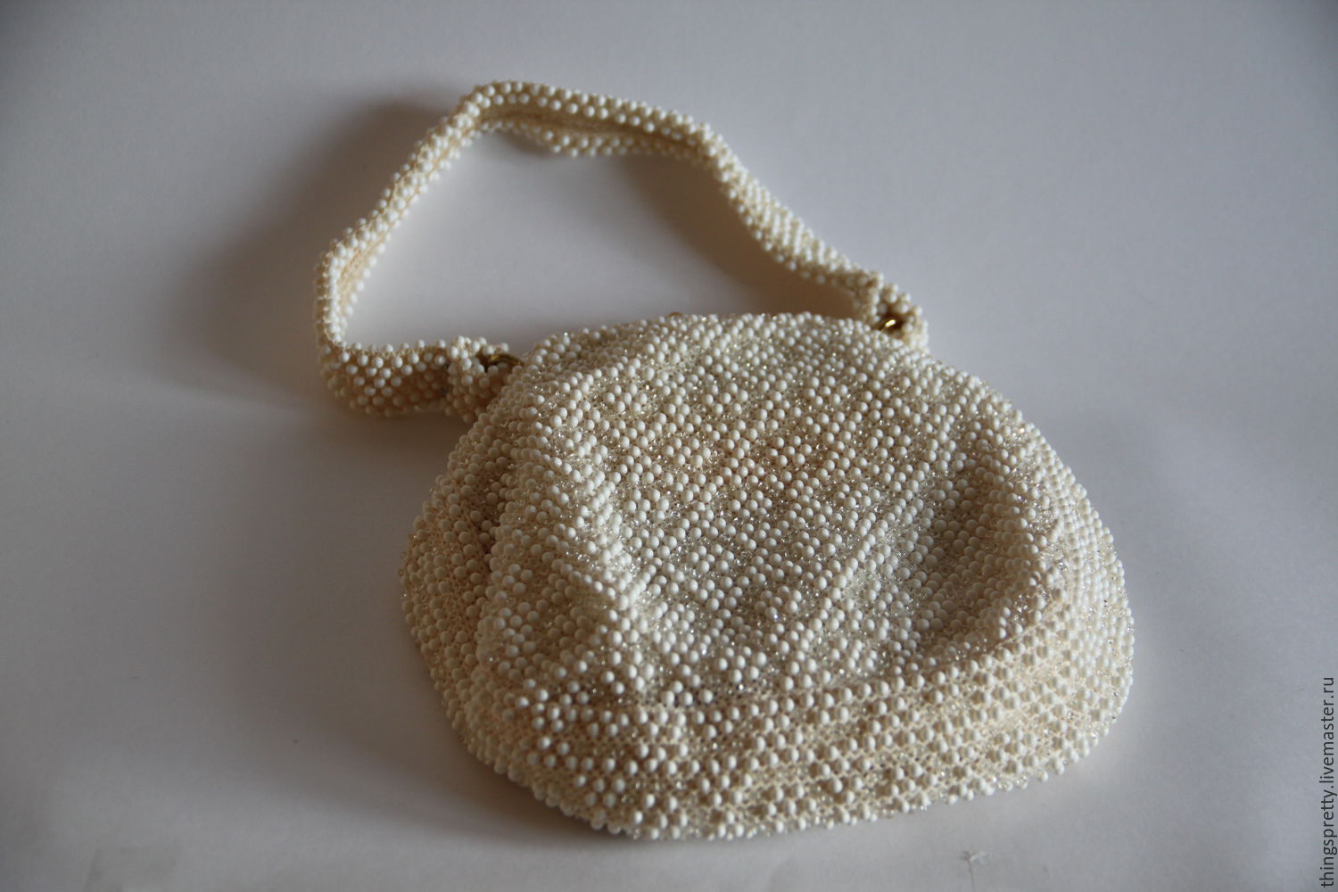 Vintage corde bead purse hot sale