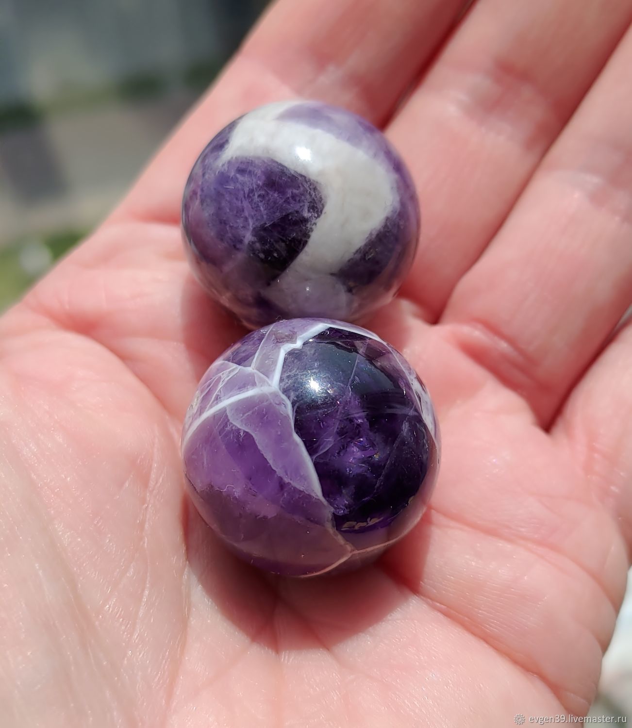 Шары Здоровья ( Баодинга). Аметист- шеврон купить в интернет-магазине ...