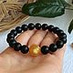 Bracelet from Baltic amber series Black amber, insert is honey. Bead bracelet. Mark Amberstein, sale amber products. My Livemaster. Фото №6