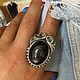 Заказать Кольцо с обсидианом "Ния" — регулируемое. Shahinian Jewelry. Ярмарка Мастеров. . Кольца Фото №3