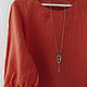 Order 100% linen terracotta blouse. etnoart. Livemaster. . Blouses Фото №3