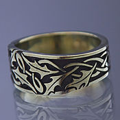 Украшения handmade. Livemaster - original item Ring with holly leaves and Celtic titanium pattern. Handmade.