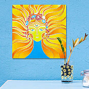 Картины и панно handmade. Livemaster - original item The Sun, oil painting. Handmade.