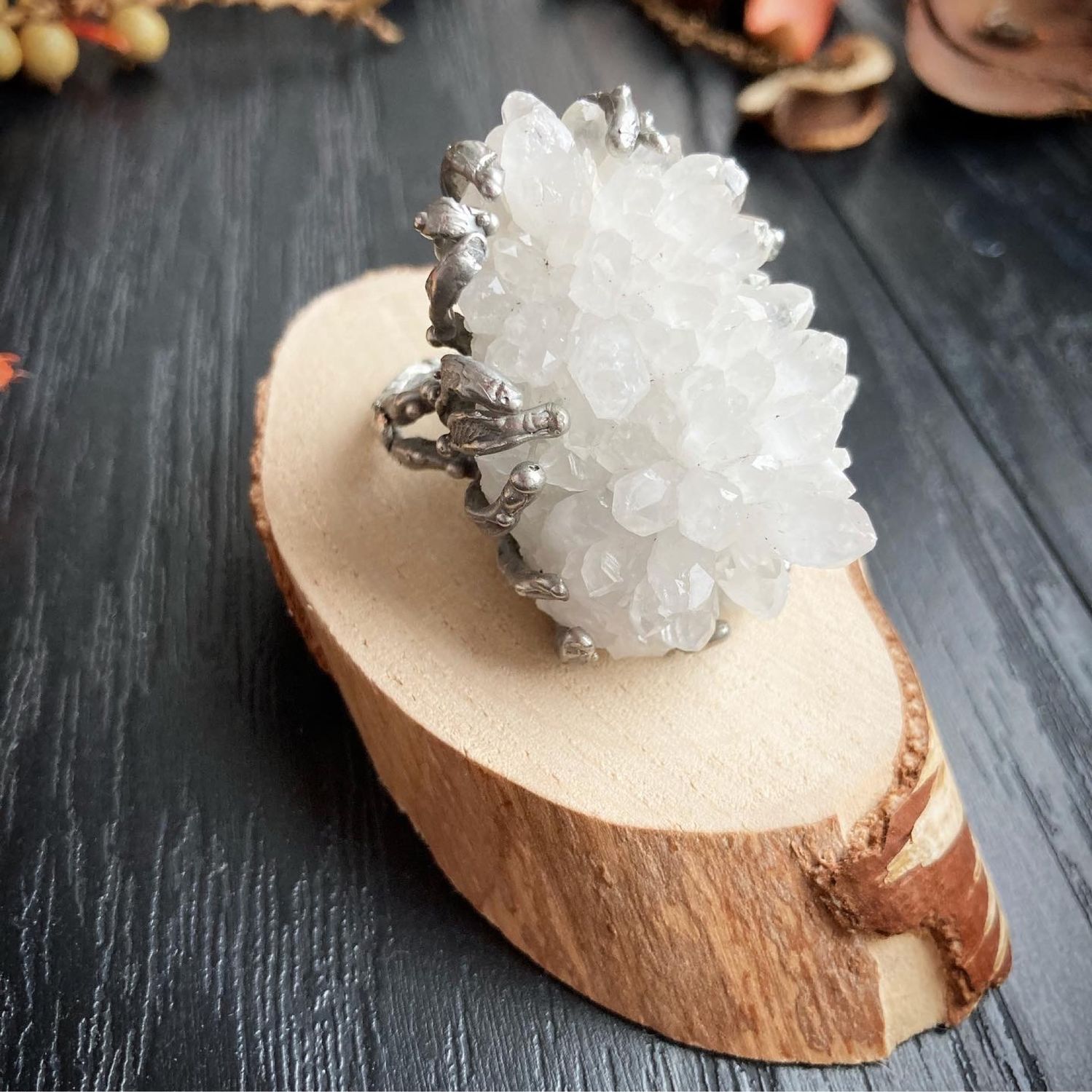 Кольцо с природным кварцем в интернет-магазине на Ярмарке Мастеров ...