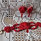 Set of bracelet and earrings from soutache red Passion, Jewelry Sets, Krasnoyarsk,  Фото №1