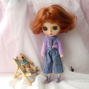 Кэтт. Текстильная интерьерная кукла брюнетка с длинными волосами