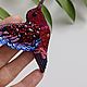 Брошь колибри бордовая, брошь птица из бисера. Брошь-булавка. Nachatova Jewelry. Ярмарка Мастеров.  Фото №7