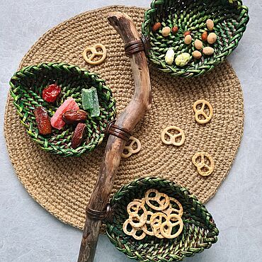 Посуда ручной работы. Ярмарка Мастеров - ручная работа Менажница Листики. Handmade.