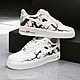 Кроссовки белые,кастом кроссовок Nike Air Force,унисекс,ручная роспись. Кроссовки. Olgavolgoart. Роспись одежды и обуви. Кастом. Ярмарка Мастеров.  Фото №7