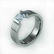 Украшения handmade. Livemaster - original item Titanium ring with sky blue topaz Ti 1001. Handmade.
